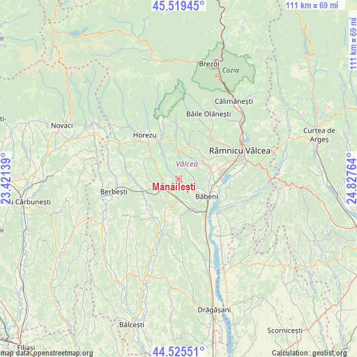 Mănăilești on map