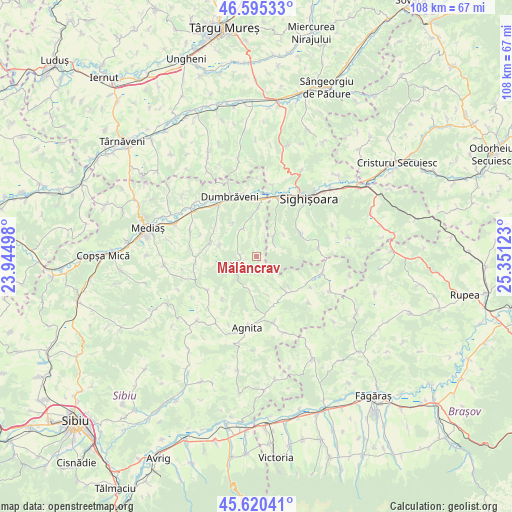 Mălâncrav on map