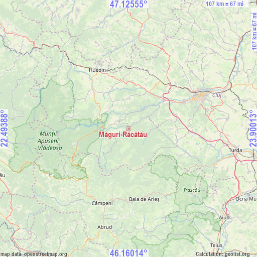 Măguri-Răcătău on map