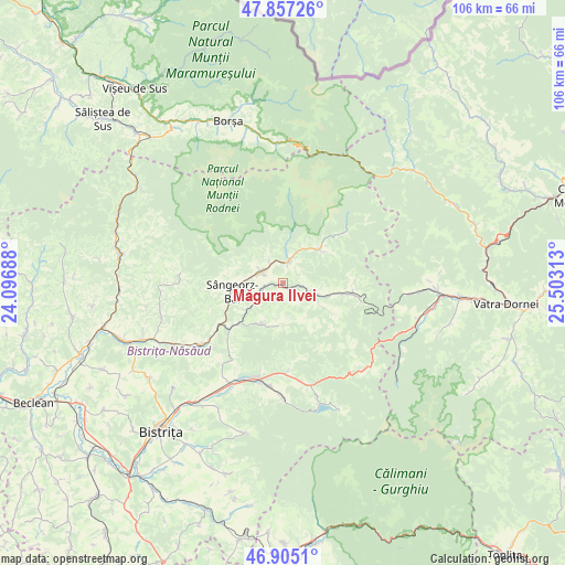 Măgura Ilvei on map