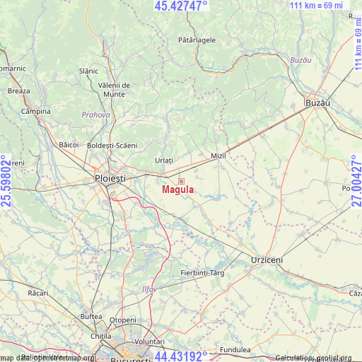 Magula on map