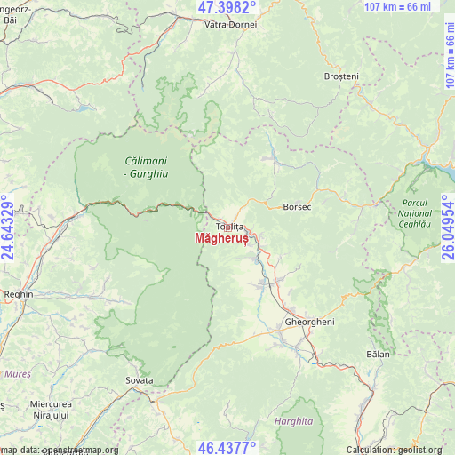 Măgheruș on map