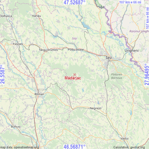 Mădârjac on map