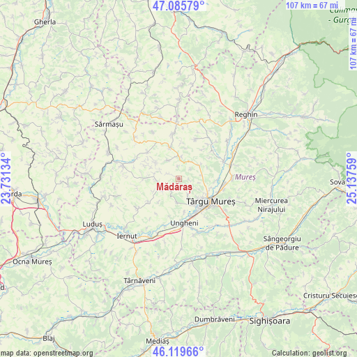 Mădăraș on map