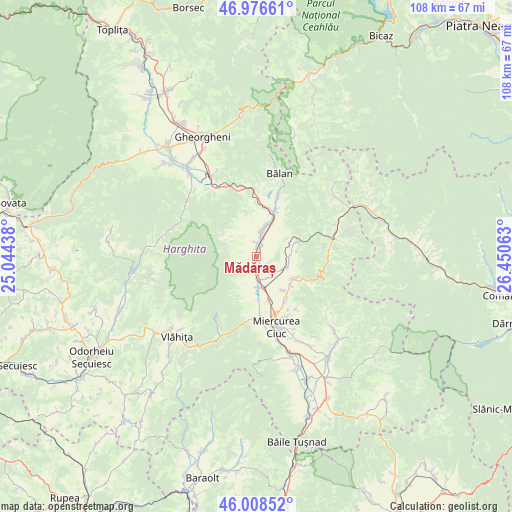 Mădăraș on map