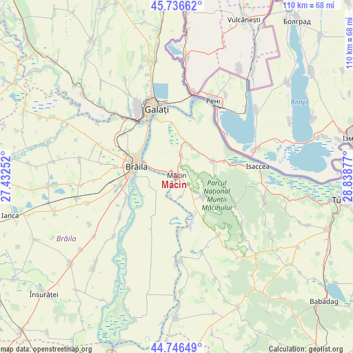 Măcin on map