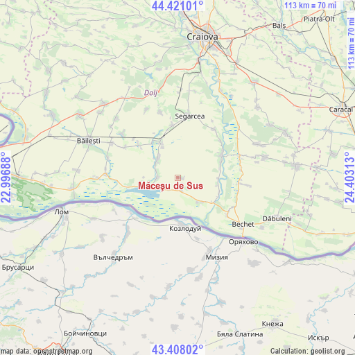 Măceşu de Sus on map