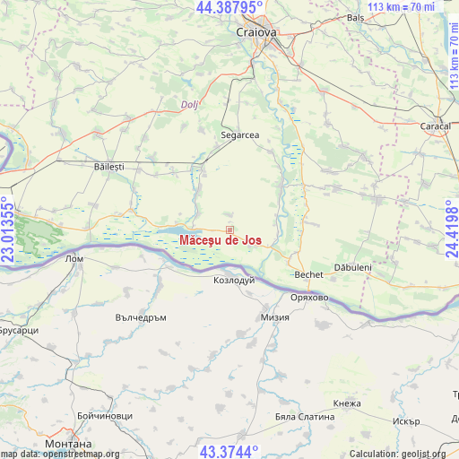 Măceşu de Jos on map