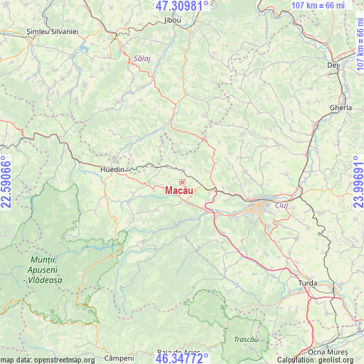 Macău on map