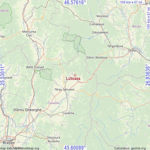 Lutoasa on map