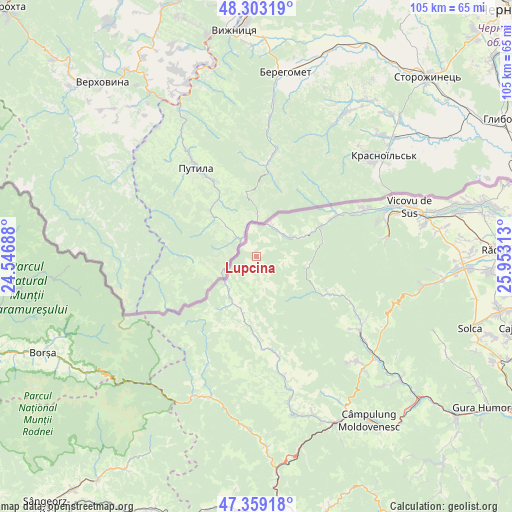 Lupcina on map