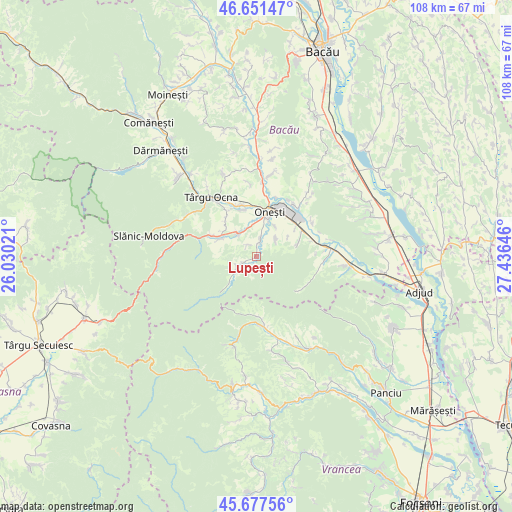 Lupești on map