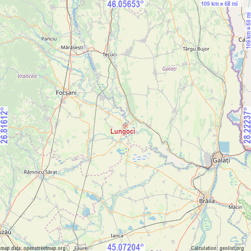 Lungoci on map