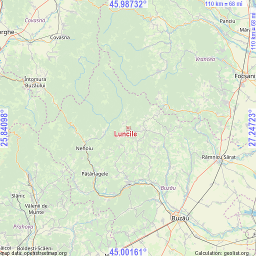 Luncile on map