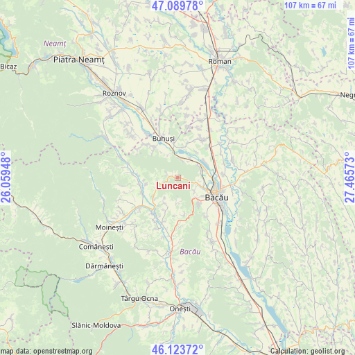 Luncani on map