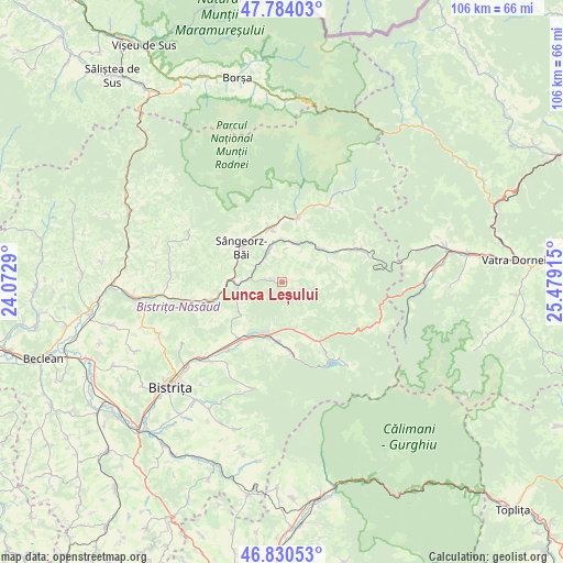 Lunca Leșului on map