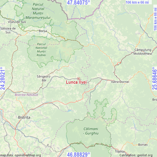 Lunca Ilvei on map
