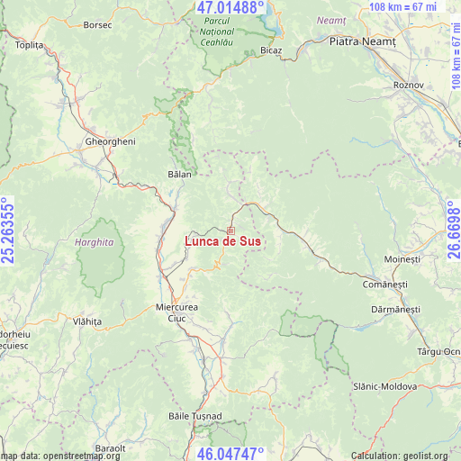 Lunca de Sus on map