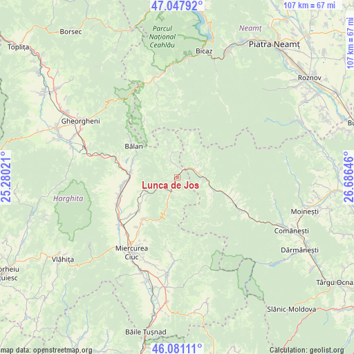 Lunca de Jos on map