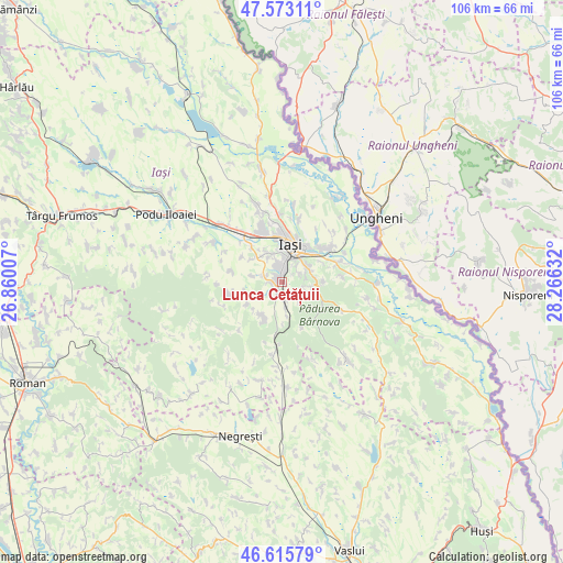 Lunca Cetățuii on map