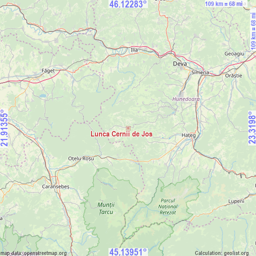 Lunca Cernii de Jos on map