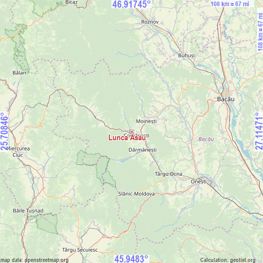 Lunca Asău on map