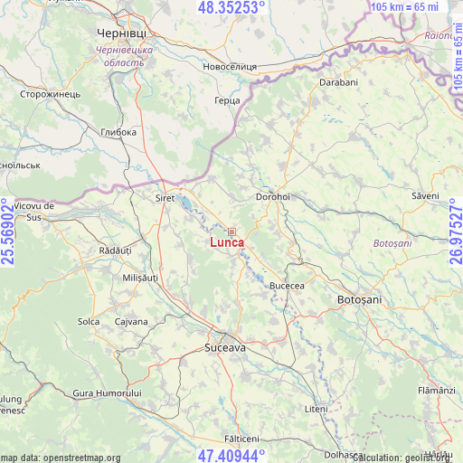 Lunca on map