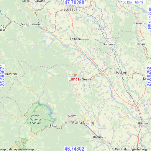 Lunca on map