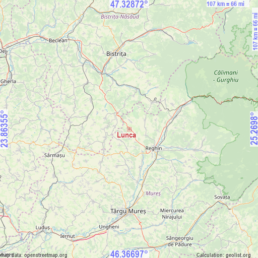 Lunca on map