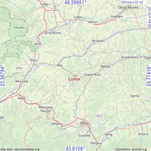 Lunca on map