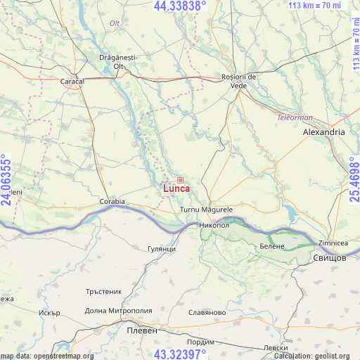 Lunca on map