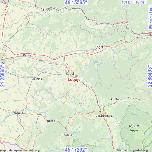 Lugojel on map