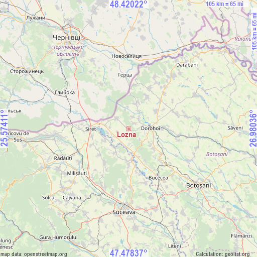 Lozna on map