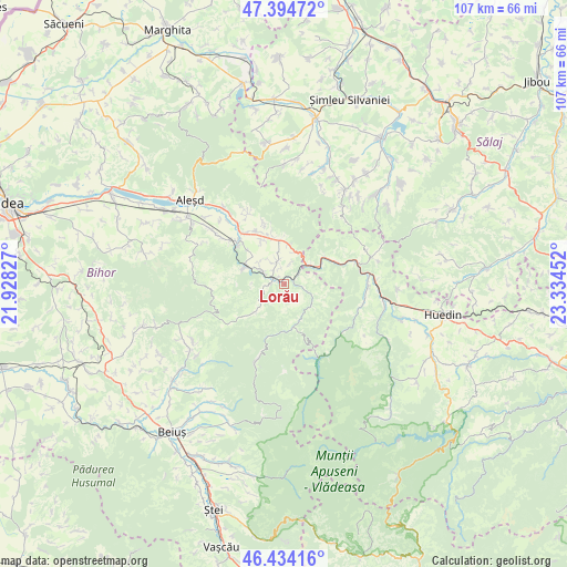 Lorău on map