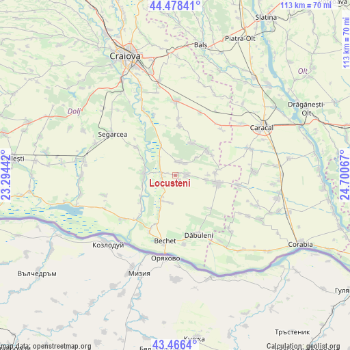 Locusteni on map