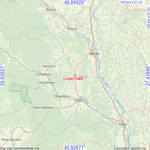 Livezi-Vale on map
