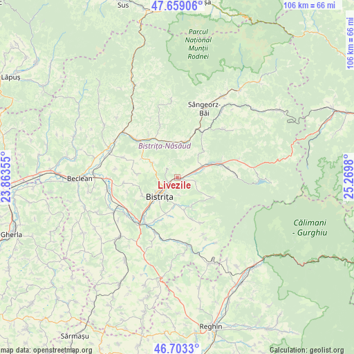 Livezile on map