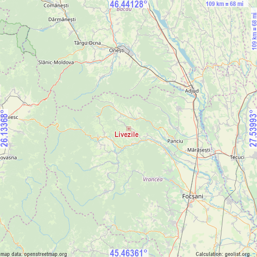 Livezile on map