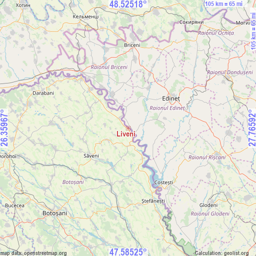 Liveni on map