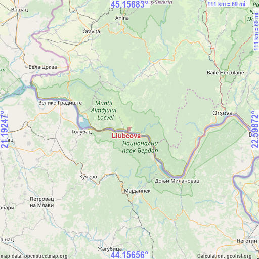 Liubcova on map