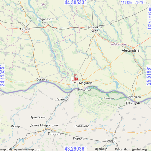 Liţa on map