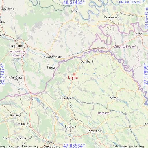 Lișna on map