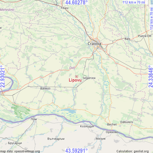 Lipovu on map