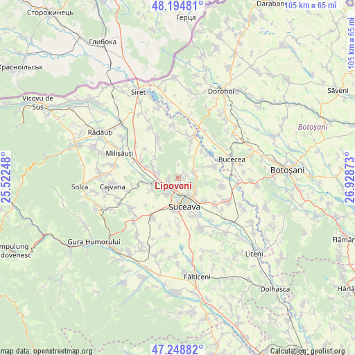 Lipoveni on map