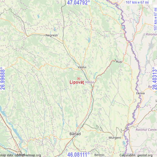 Lipovăţ on map