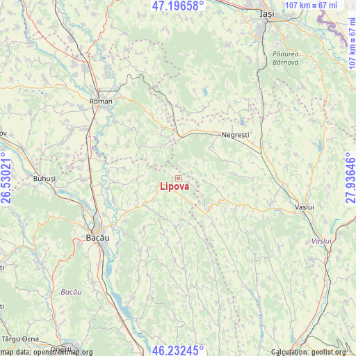 Lipova on map