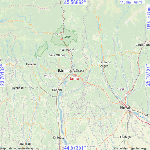 Linia on map