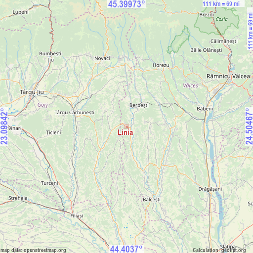 Linia on map