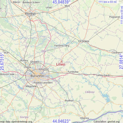 Lilieci on map