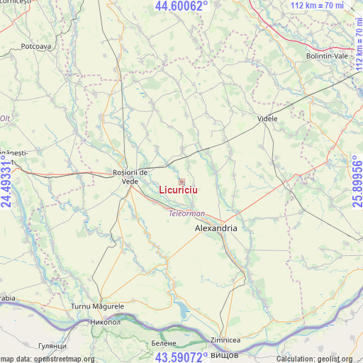 Licuriciu on map